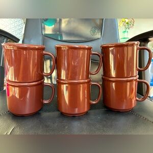 Lot of 6 Vintage G.E.T. Plastic 8 Oz Coffee Mugs S-12
